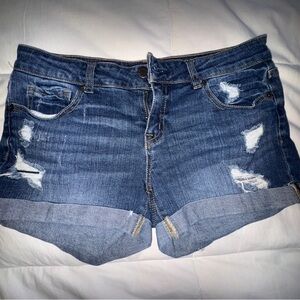 Aeropostale Distressed Blue Jean Shorts